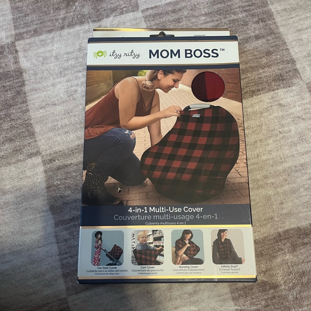 Itzy Ritzy Mom Boss Red and Black Multi-Use Cover
